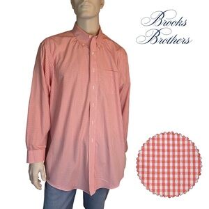Brooks Brothers Madison Dress Shirt 100% Supina Cotton Button Front Apricot NWOT